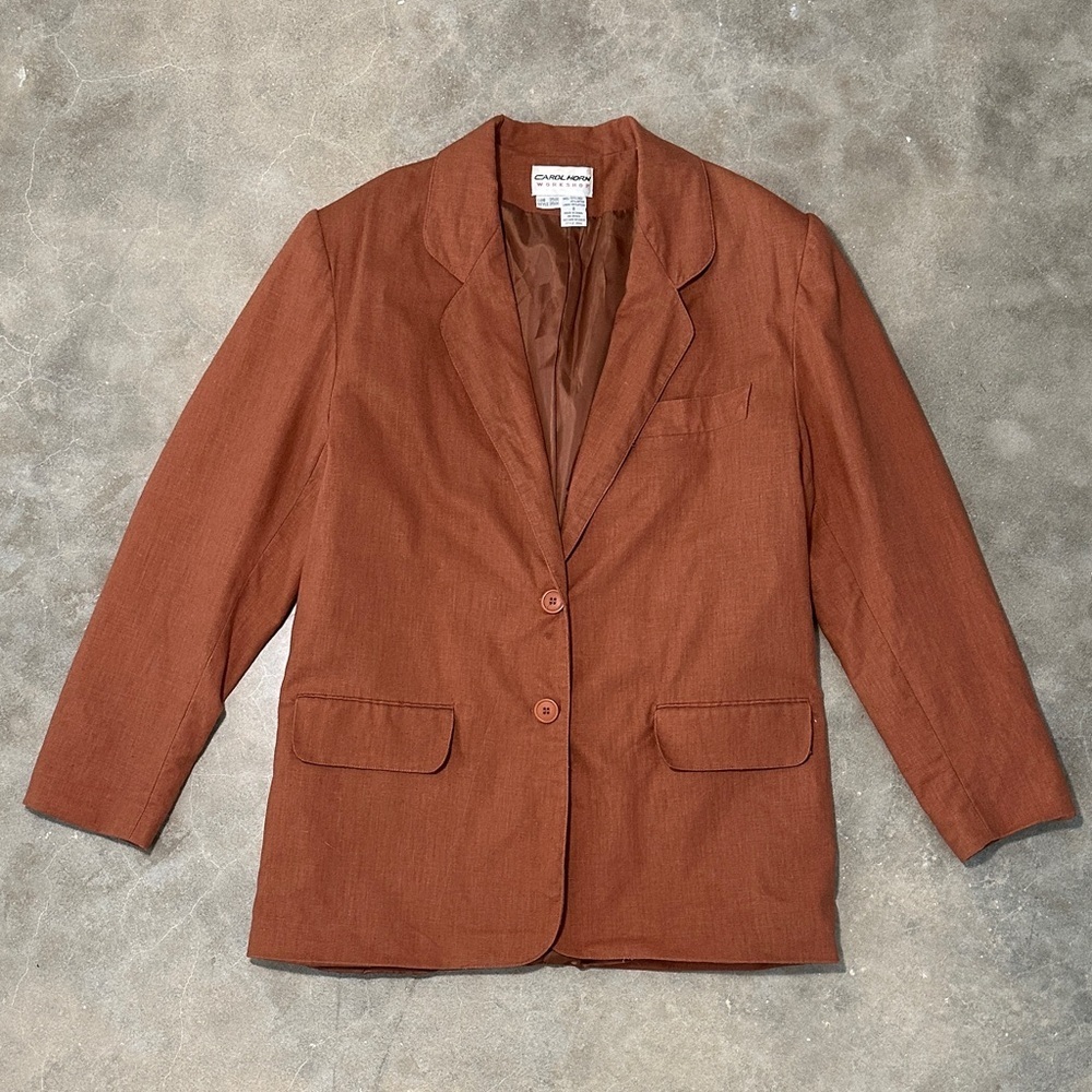 90s Vintage Linen Blend Blazer Oversized